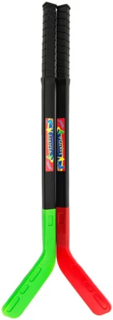 Hokejka dětská 70cm set hokejová hůl barevná 2ks s pukem plast