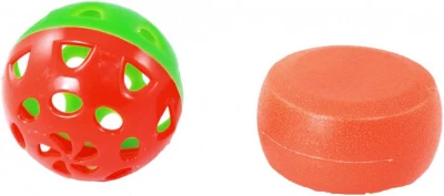 Hokejky floorbalové plastové bílé 80cm set 2ks s pukem a míčkem