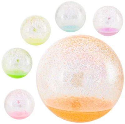 Hopík balónek 10cm míček skákací se třpytkami 6 barev plast Hopík balónek 10cm míček skákací se třpytkami 6 barev plast