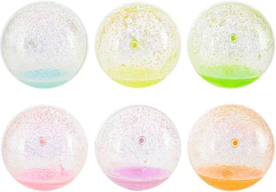 Hopík balónek 10cm míček skákací se třpytkami 6 barev plast