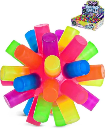 Hopík barevný míček 8cm ježek s výstupky na baterie Světlo Hopík barevný míček 8cm ježek s výstupky na baterie Světlo