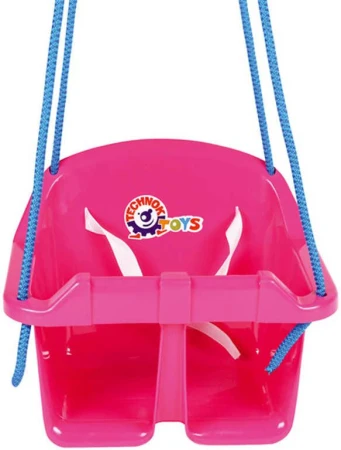 Houpačka baby plastová Růžová se zábranou skořepina závěsná Houpačka baby plastová Růžová se zábranou skořepina závěsná
