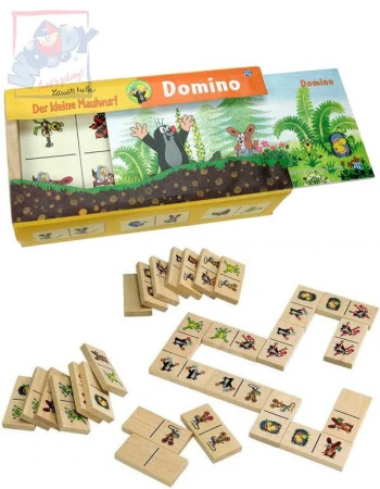 Hra Domino Krtek 28 dílků v dřevěné krabičce Hra Domino Krtek 28 dílků v dřevěné krabičce