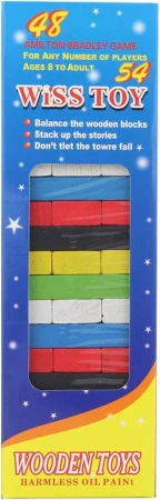 Hra DŘEVO Věž Jenga barevná malá 48 dílků (společenská hra) Hra DŘEVO Věž Jenga barevná malá 48 dílků (společenská hra)