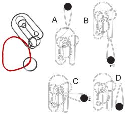 Hra hlavolam kovový puzzle skládačka 4 druhy v krabičce
