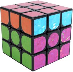 Hra Hlavolam (Rubikova) magická kostka 10cm metalická třpytivá 3x3x3