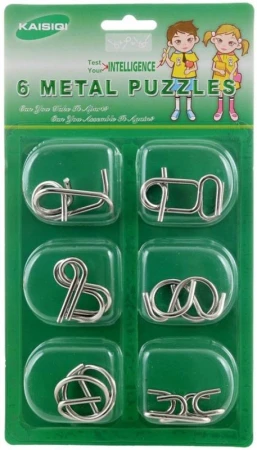 Hra hlavolamy kovové mini set 6ks na kartě Hra hlavolamy kovové mini set 6ks na kartě