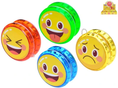 Hra Jojo (jo-jo) smajlík emotikon 6cm na baterie Světlo 4 druhy