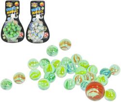 Hra kuličky skleněné set 25ks skleněnky 3 druhy v síťce (společenská hra)