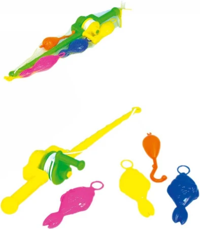 Hra malý rybář set prut s navijákem 50cm + plastové rybky 3ks v síťce Hra malý rybář set prut s navijákem 50cm + plastové rybky 3ks v síťce
