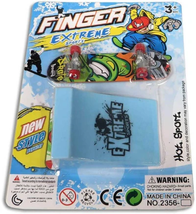 Fingerboard prstový skateboard motorická hra 9cm set s rampou na kartě různé druhy plast Fingerboard prstový skateboard motorická hra 9cm set s rampou na kartě různé druhy plast