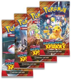 Hra Pokémon TCG SV08 Surging Sparks booster sada 10 karet v sáčku