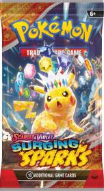 Hra Pokémon TCG SV08 Surging Sparks booster sada 10 karet v sáčku