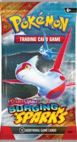 Hra Pokémon TCG SV08 Surging Sparks booster sada 10 karet v sáčku