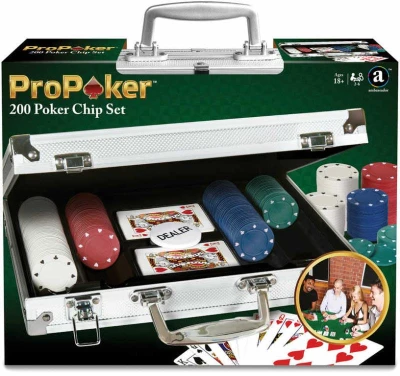 HRA Poker 200 žetonů v kufříku pro dospělé (společenská hra)