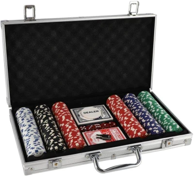 Hra Poker sada 300 žetonů + karty + kostky v hliníkovém kufříku