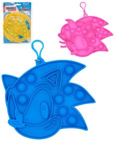 Hra Pop It antistresová klíčenka Bubble Pops Ježek Sonic silikon 3 druhy