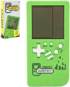 Hra retro digitální Tetris Brick Game padající kostky Zelená na baterie Zvuk Hra retro digitální Tetris Brick Game padající kostky Zelená na baterie Zvuk