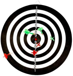 Hra šipky Terč závěsný oboustranný 41cm set se 6 šipkami