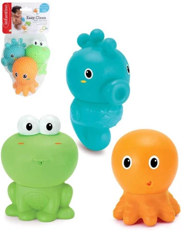 Infantino Baby zvířátka do koupele šroubovací stříkací set 3ks pro miminko Infantino Baby zvířátka do koupele šroubovací stříkací set 3ks pro miminko