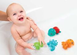 Infantino Baby zvířátka do koupele šroubovací stříkací set 4ks pro miminko