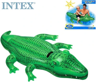 Intex Aligátor nafukovací 168x86cm dětské plavidlo s držadlem do vody 58546 Intex Aligátor nafukovací 168x86cm dětské plavidlo s držadlem do vody 58546