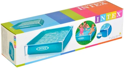 Intex Baby bazén dětský čtvercový s rámem 122x30cm nadzemní samonosný 57173