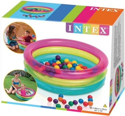Intex Baby bazén kulatý 86x25cm set se soft míčky 6,5cm 50ks 48674