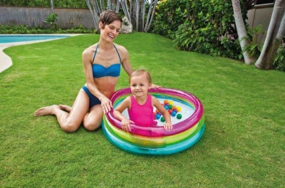 Intex Baby bazén kulatý 86x25cm set se soft míčky 6,5cm 50ks 48674