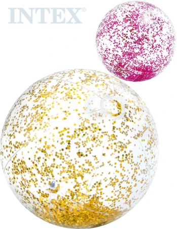 Intex Balón Glitter nafukovací flitrový 71cm míč s třpytkami do vody 2 barvy 58070