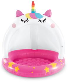 Intex Bazén baby dětský kulatý se stříškou 102cm jednorožec 58438