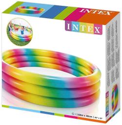 Intex Bazén dětský kulatý nafukovací 168x38cm duhový 58449
