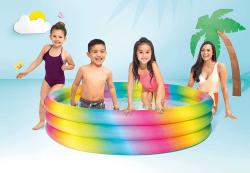 Intex Bazén dětský kulatý nafukovací 168x38cm duhový 58449