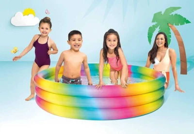 Intex Bazén dětský kulatý nafukovací 168x38cm duhový 58449