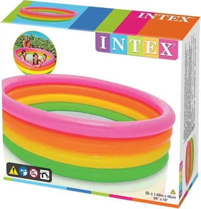 Intex Bazén dětský nafukovací 168x46cm čtyřbarevný kruh Sunset glow 56441