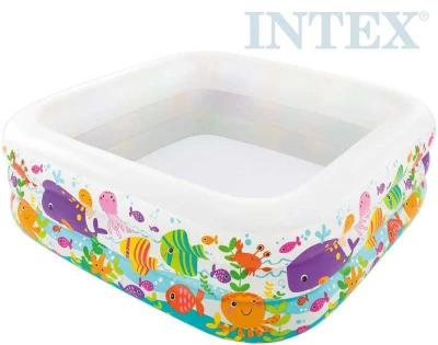Intex Bazén dětský nafukovací Oceán 159x159x50cm čtverec 3 komory Intex Bazén dětský nafukovací Oceán 159x159x50cm čtverec 3 komory
