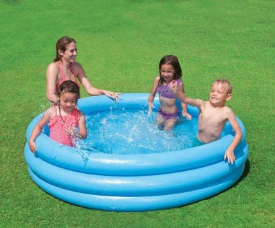 Intex Bazén kulatý Crystal 168x40cm nafukovací modrý 3 komory 58446