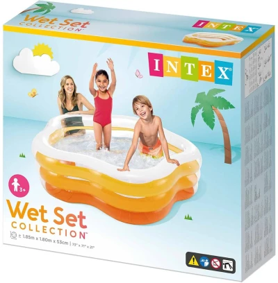 Intex Bazén nafukovací pětiúhelník 185x180cm oranžový 56495