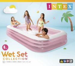 Intex Bazén obdelníkový nafukovací Family 305x183cm růžový 58487