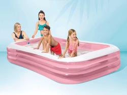Intex Bazén obdelníkový nafukovací Family 305x183cm růžový 58487