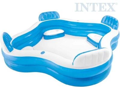 Intex Bazén rodinný čtverec 229x229x66cm s křesílky a držáky na pití nafukovací Intex Bazén rodinný čtverec 229x229x66cm s křesílky a držáky na pití nafukovací