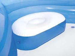 Intex Bazén rodinný čtverec 229x229x66cm s křesílky a držáky na pití nafukovací