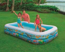 Intex Bazén rodinný obdelník nafukovací 305x56x183cm mořský svět 58485