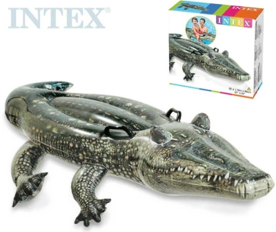 Intex Krokodýl nafukovací s úchyty 170x86cm dětské vozítko do vody 57551 Intex Krokodýl nafukovací s úchyty 170x86cm dětské vozítko do vody 57551