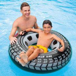 Intex Kruh dětský nafukovací 114cm pneumatika plavací kolo s úchyty do vody 56268