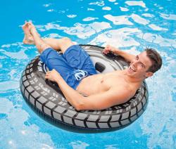 Intex Kruh dětský nafukovací 114cm pneumatika plavací kolo s úchyty do vody 56268