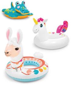 Intex Kruh dětský nafukovací 66x56cm s hlavičkou zvířátka 3 druhy 58221