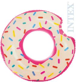 Intex Kruh plavací donut růžový 107cm nafukovací dětské kolo do vody 56265
