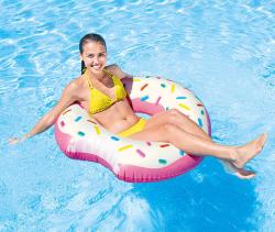 Intex Kruh plavací donut růžový 107cm nafukovací dětské kolo do vody 56265