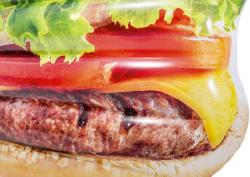 Intex Lehátko nafukovací Hamburger 145x142cm matrace s úchyty na vodu 58780